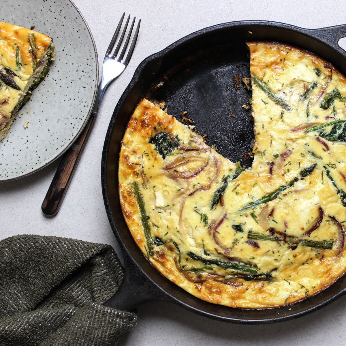 Asparagus, Feta & Yogurt Frittata